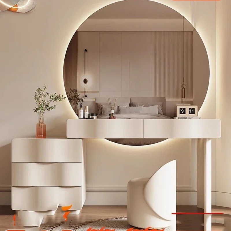 Solid Wood Dressing Table Mirror with Drawer for Bedroom Girls