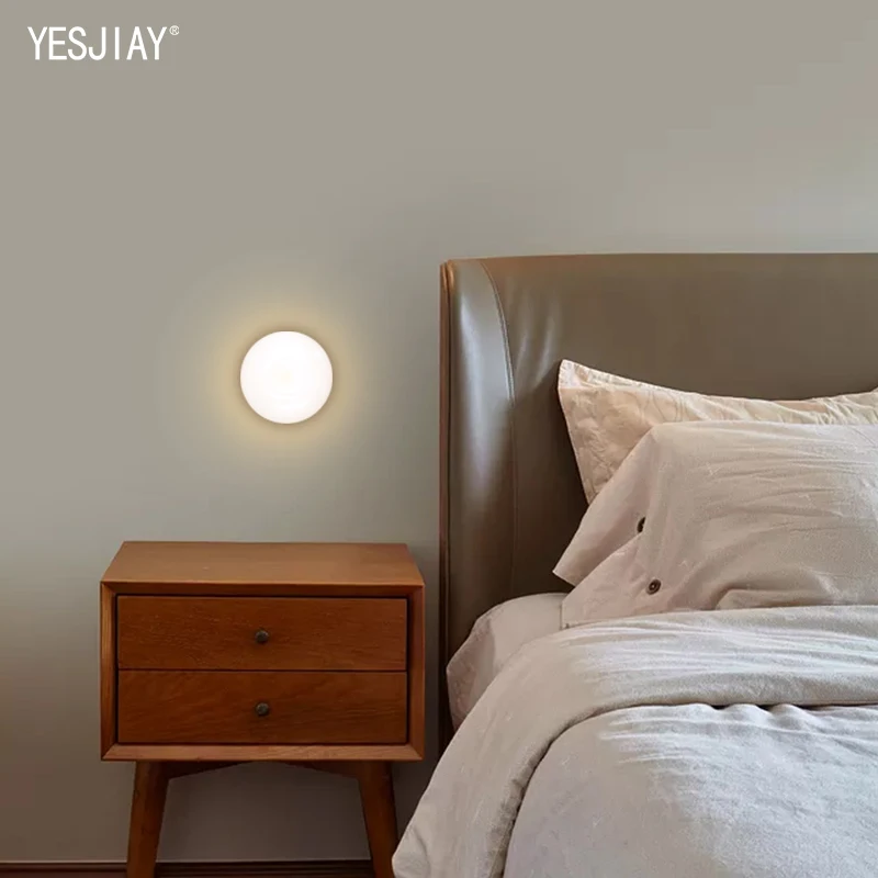 

LED Motion Sensor Night Light Wireless Body Induction Lamp Wall Lamps USB Charging Bedroom Corridor Kitchen Cabinet Lighting