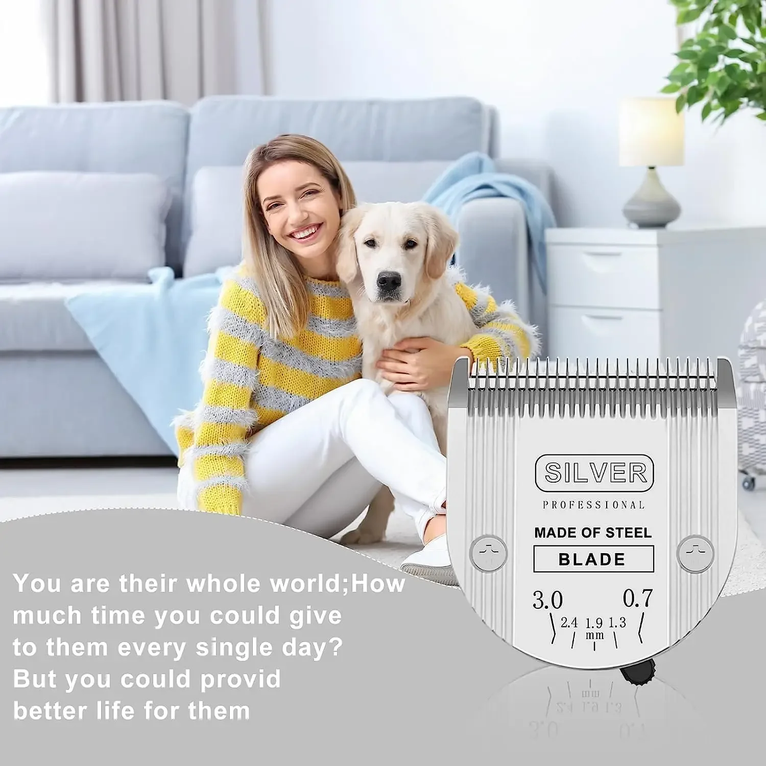 Barber Hair Clipper Blade Pet Grooming Clipper Electric Shaver Blades 5 in 1 Detachable Replacement Blades Professional for Wahl Animal Bravura Chromado Creativa Figura Dog Clippers for Grooming
