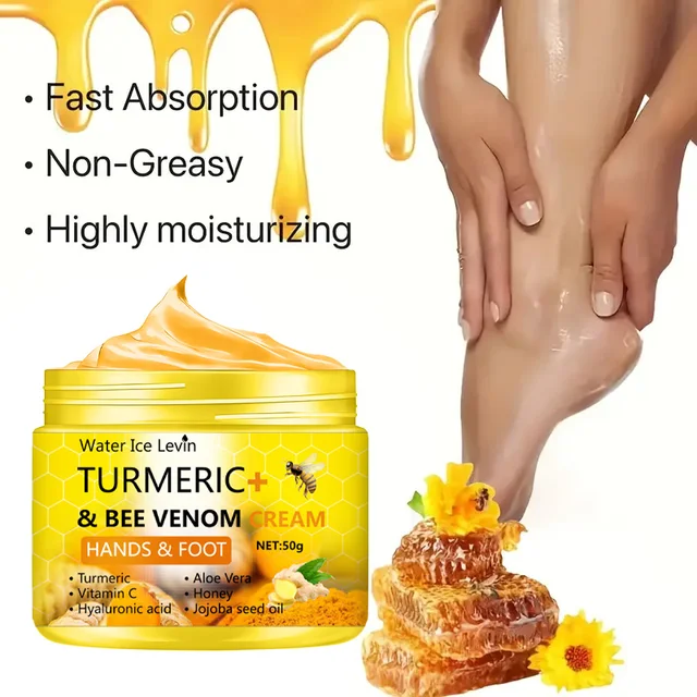 Turmeric Bee Venom Anti-Drying Crack Foot Cream Hand Cracked Repair Skin Removal Care Cream Dead Feet Hand Skin 50g 2