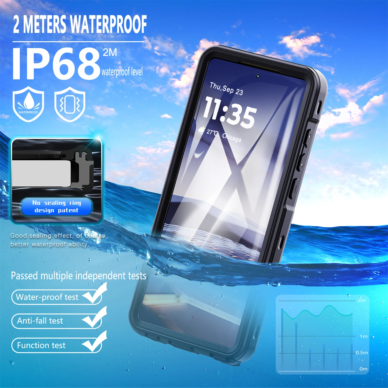Shellbox IP68 Waterproof Heavy Duty Defender with Military Grade Drop Protection for Diving and Outdoor Use