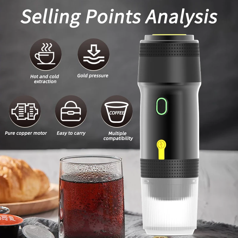 Espresso Coffee Maker Capsule Coffee Maker Portable Fully Automatic Espresso Capsule Coffee Machine For Large and Small Capsules Of Coffee Powder Electric Machine