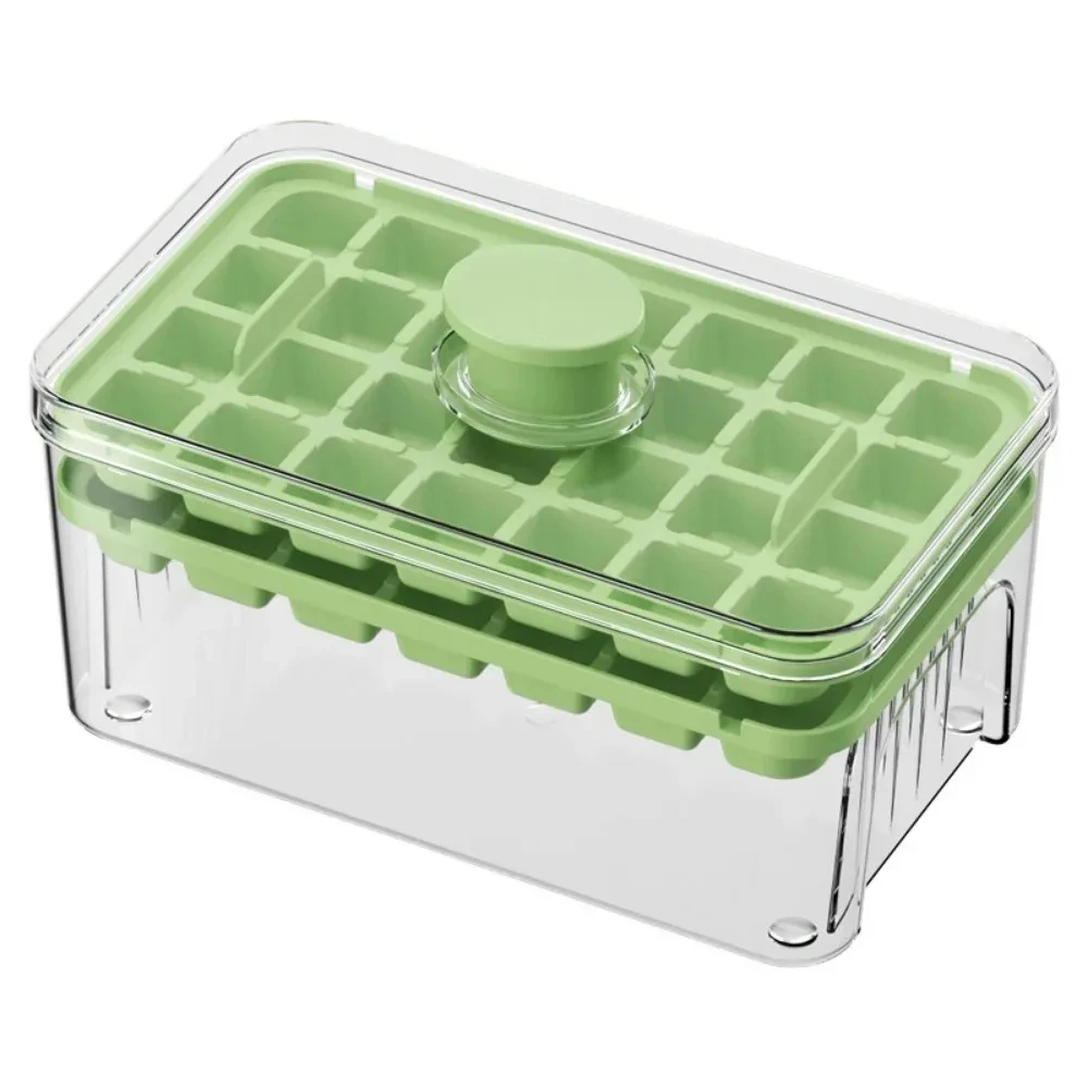 28/56 Grids Food Grade One Touch Ice Cube Maker with Lid Home Use Ice Tray Model Self Making Ice Block Tool Kitchen Essential