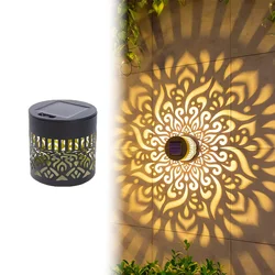 Solar Mandala LED Waterproof Outdoor Wall Lamp for Garden and Patio Décor (Warm - 1PC)
