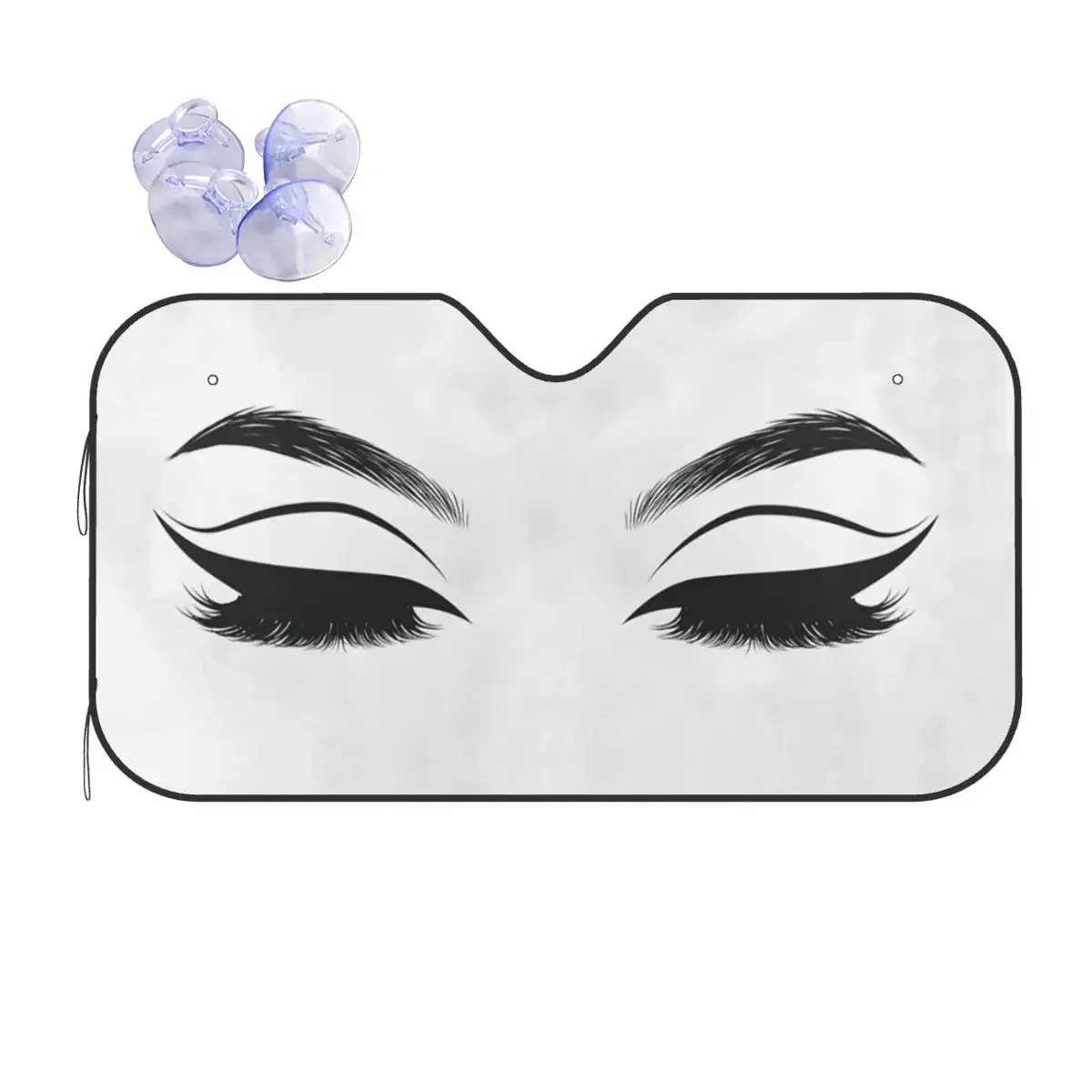 

Cartoon Eye Polyester Sunshade Windscreen 76x140cm Eyes Aluminium Foil Sun Visor Car-covers