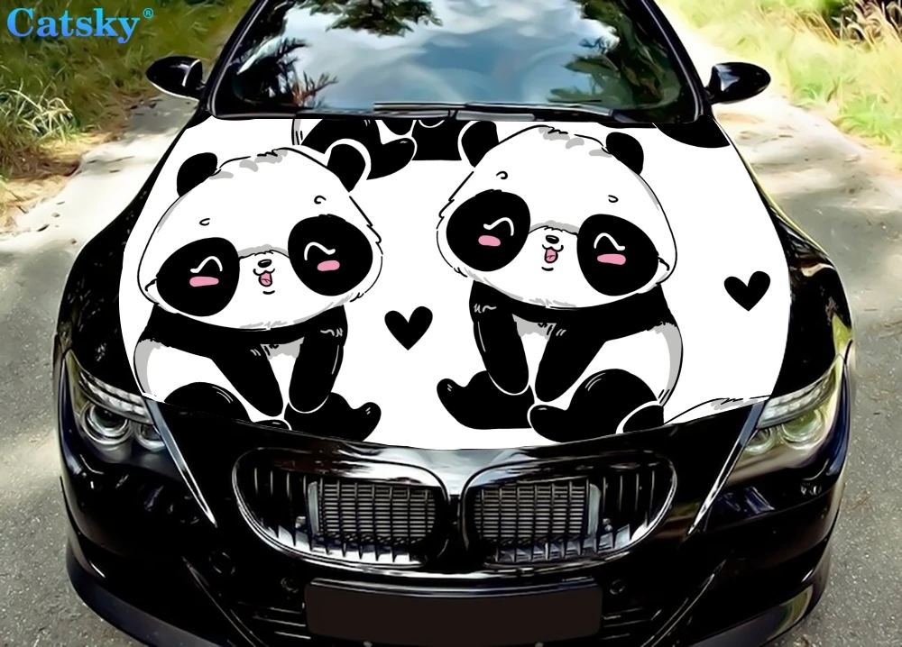 

Panda, panda car sticker, panda sticker,Car Floor Mats,Car hood wrap lion decal, bonnet vinyl sticker, full color graphic decal