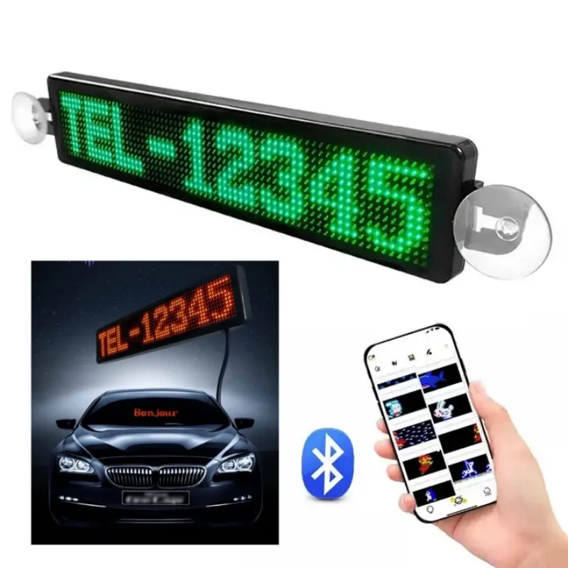 

Car LED Display Board Digital Screen Panel LED Vehicle Display APP Programmable 5V Car Window Portable Mini Car LED Moving Signs