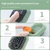 1pc Press Automatic Liquid Out Brush Multifunctional Long Handle Brushes Soap Dispenser Household Shoes Clothes Cleaning Tools 5