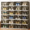Dustproof Foldable Shoes Rack Stackable Transparent Thickened Plastic Box With Lids Sneaker Shoe Organizer Cabinet Organizers 2