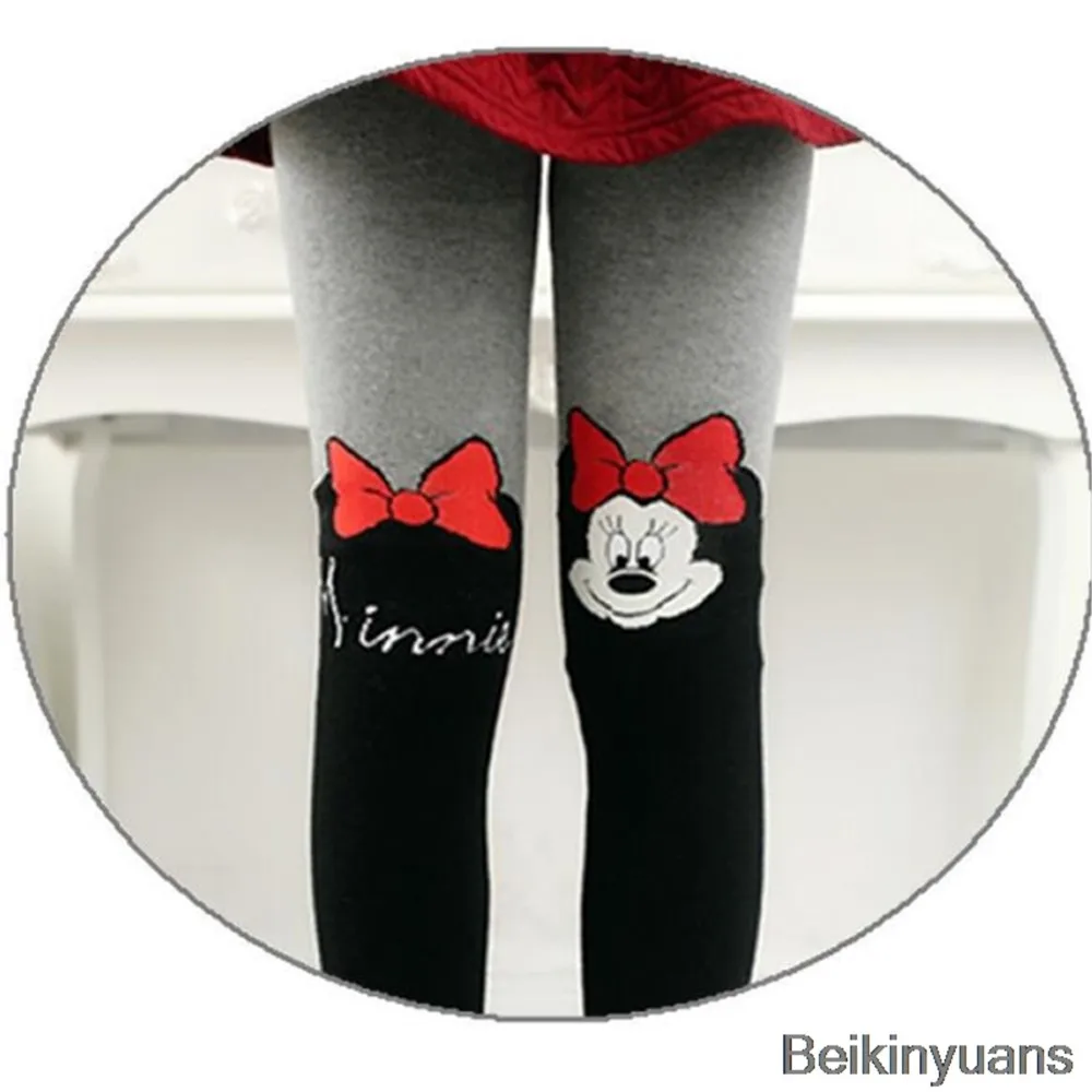 Kids Pantyhose Spring and Autumn Baby Girl Tights Princess Cartoon Cat Patchwork Child Girl Pantyhose Soft Cotton Child Warming Tights