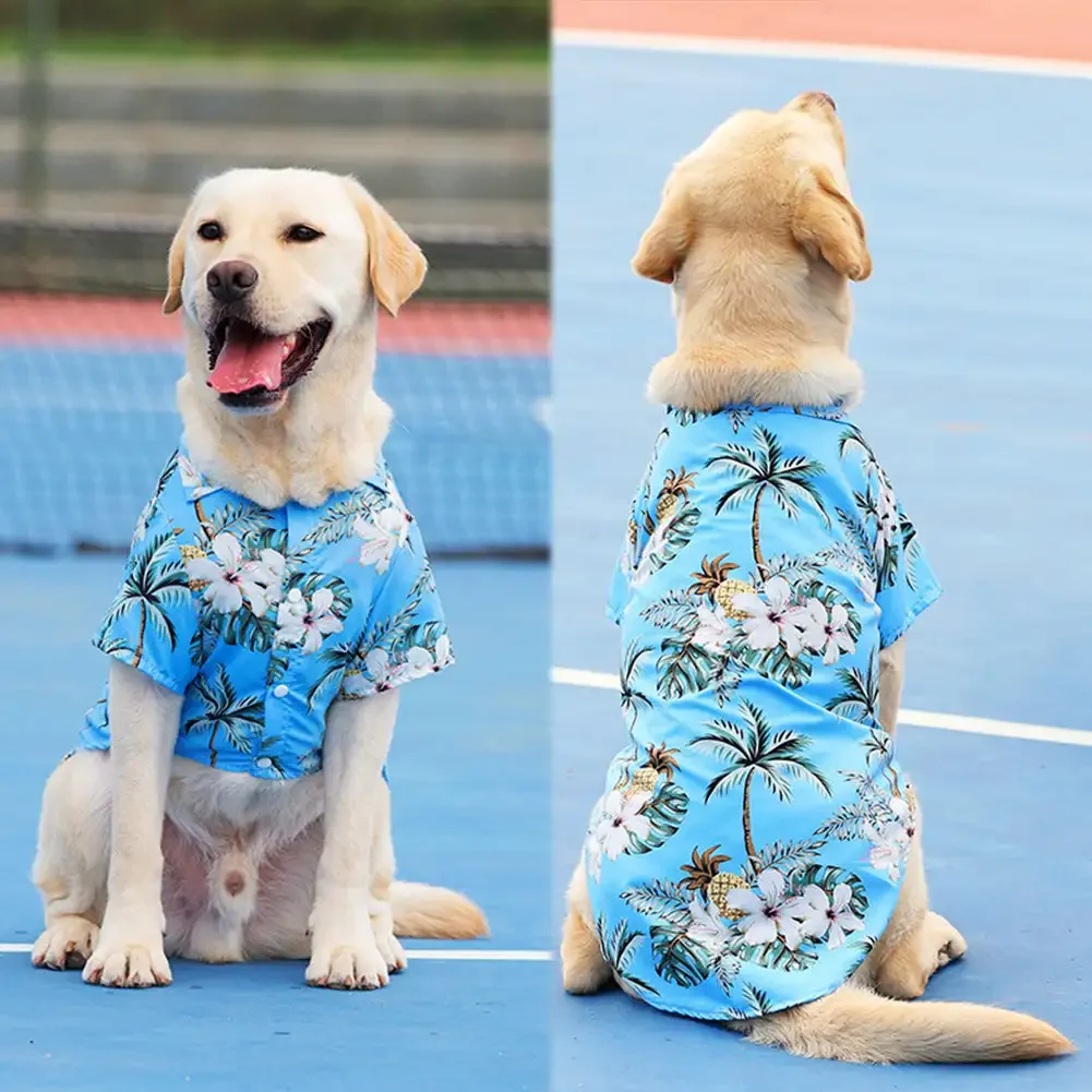 XL-5XL Hawaii Style Cute Summer T-shirts Comfortable Pet Shirt for Medium Large Dog Puppy Pet Clothes Breathable T-shirt pet dog shirt