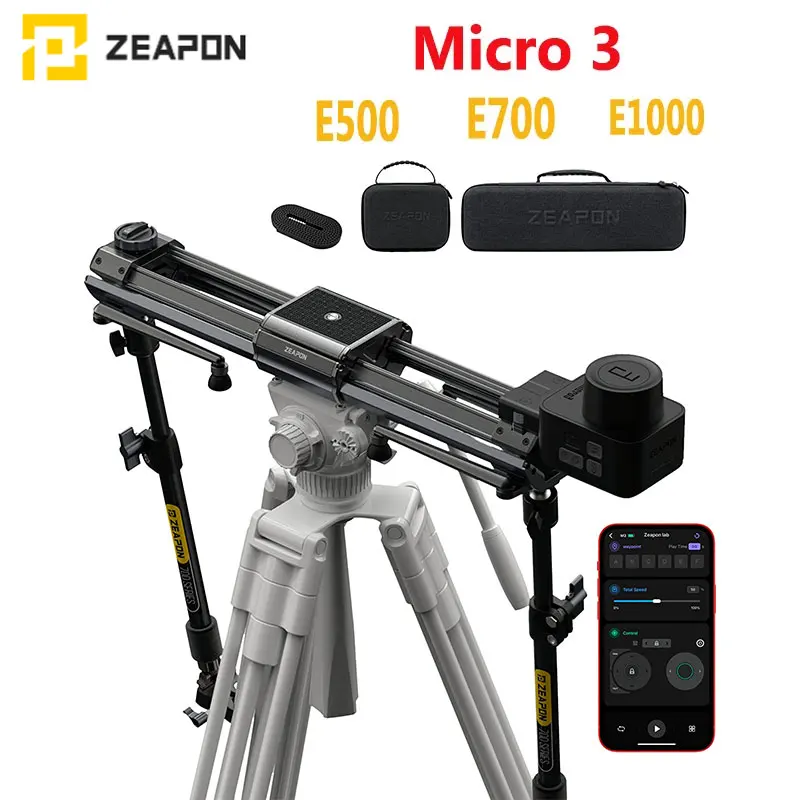 

Zeapon Micro 3 E500 E700 E1000 Motorized Slider DSLR Camera Video Double Distance Portable Rail System with Carrying Case