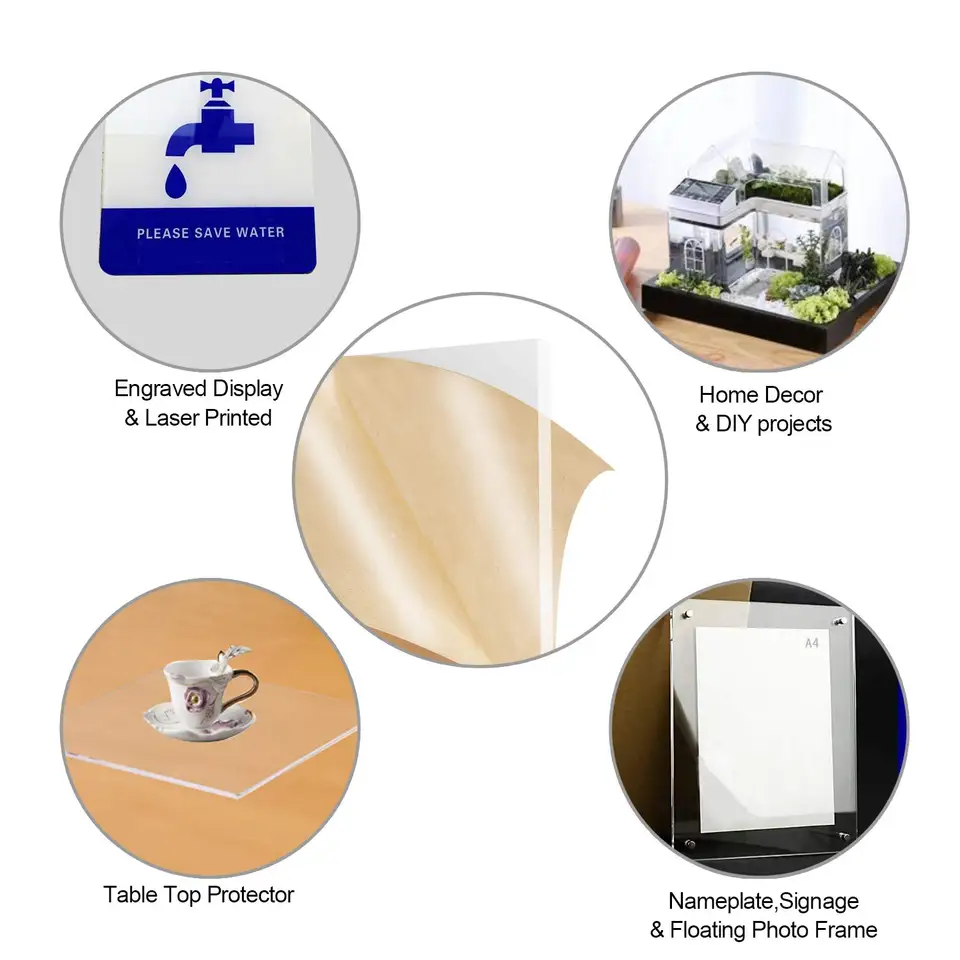 6 Fogli Plexiglass Trasparente 20x30 Cm – Lastre Acriliche Con Carta Protettiva, Facili Da Tagliare, Per Cornici E Decorazioni