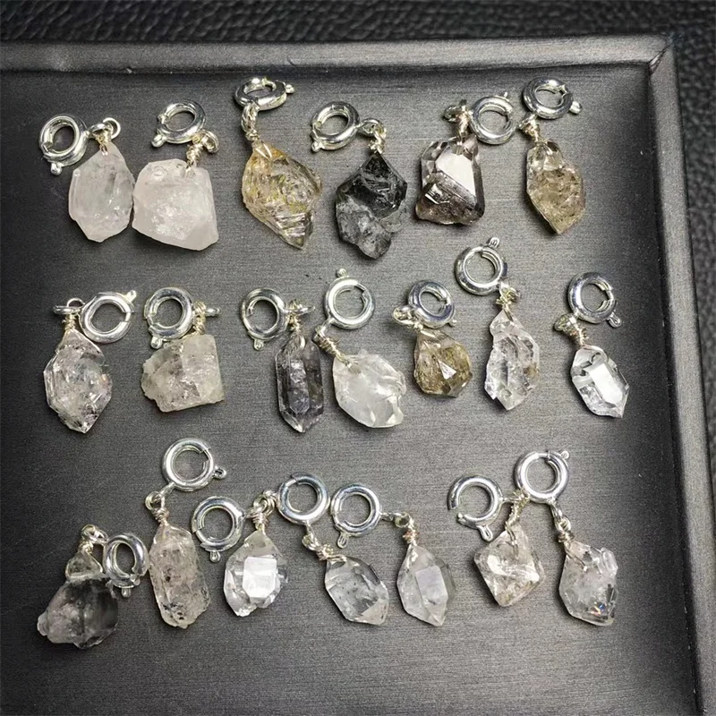 

10pcs Natural Diamond Quartz Pendant Designer Charms Fit Jewelry Making DIY Jewelry For Chirstmas Gift 7-13mm