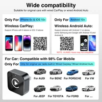 2в1 адаптер Carplay Apple AI Android Auto Car Play Smart Box автомобильные интеллектуальные системы для Toyota Honda Autosky Vw Sky Wireless — изображение 3