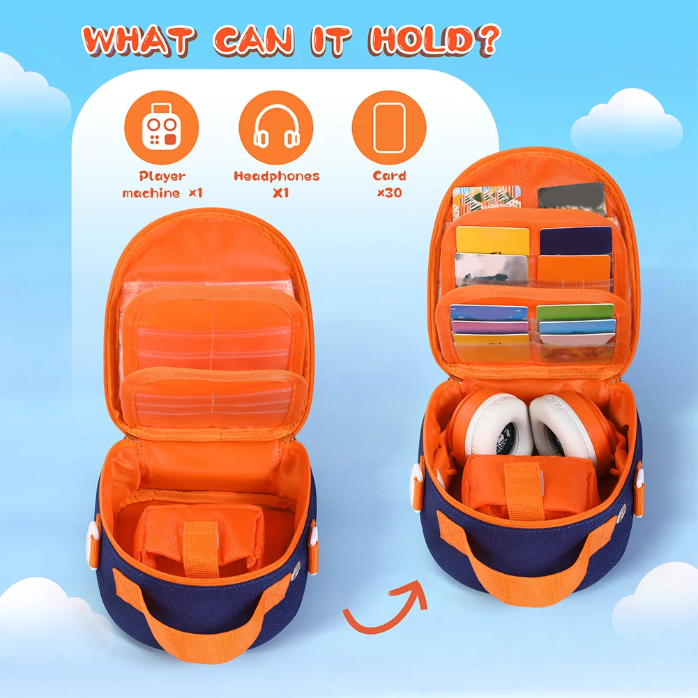 Carrying Case for Yoto Mini (2024 Edition) Travel Storage Bag Card Holder Hold Up To 30 Card Organizer Case for Kid Audio Player