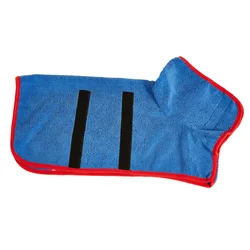 Ultra - Absorbent Quick - Dry Dog Bathrobe with Adjustable Straps - M (Blue)