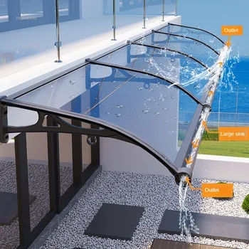 Gazebo moderno in lega di alluminio per gazebo da giardino esterno Balcone domestico minimalista Cortile esterno Grondaia Tettuccio antipioggia 1