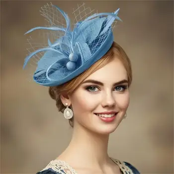 Elegante Copricapo Versatile Fascinator con Piume, Cerchietto Fascinator Strutturato per Tea Party e Cocktail