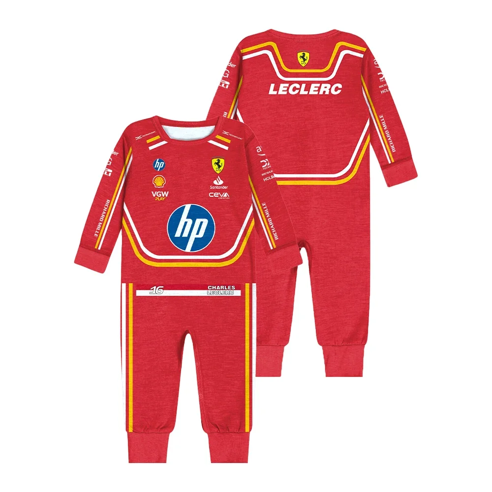 2024 SpringAutumn New F1 Racing Competition Outdoor Extreme Sports Cotton Cycling Clothing for Baby BoysGirls Bebe Jumpsuit 2