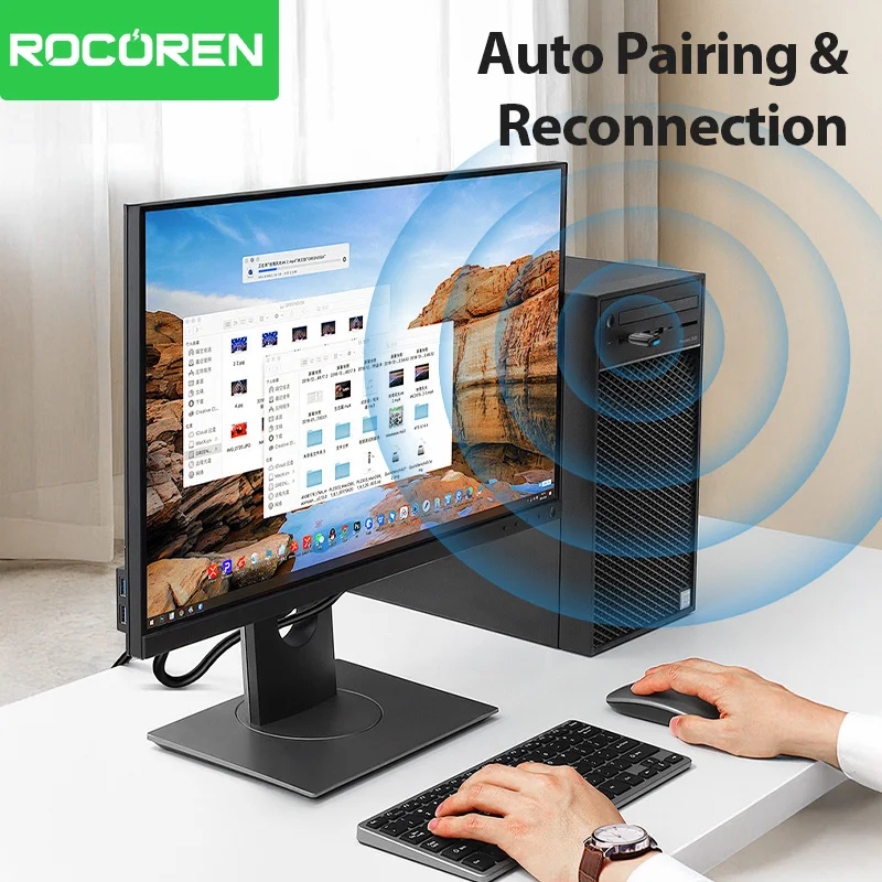 Rocoren Bluetooth Adapter USB Bluetooth 5.4 for PC Dongle Adaptador Wireless Mouse Keyborad Music Audio Receiver USB Transmitter
