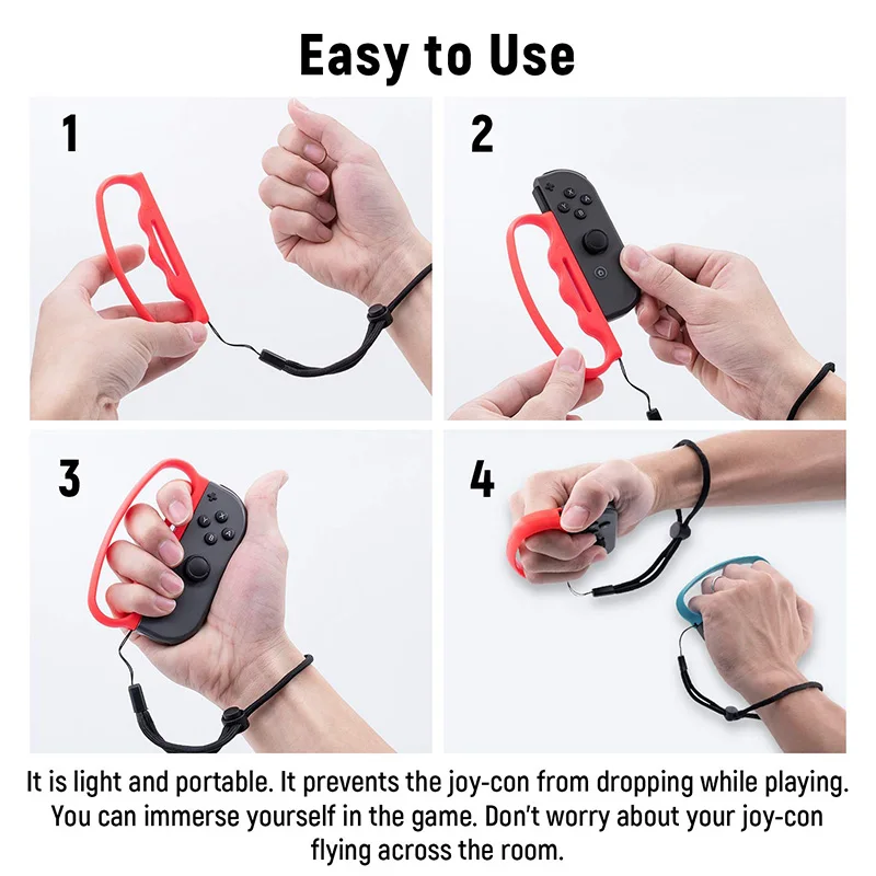 Apertos de Mão ns Joycon Fitness Boxe Pulseira com Alça Compatível com Nintendo Switch Acessórios Oled Joy Con Game Handle Pcs - Image 4