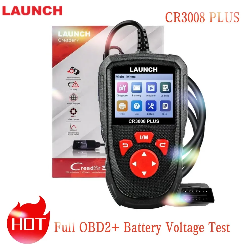 

LAUNCH X431 CR3008 PLUS Full OBD2 Diagnostic Tools Car OBD OBD2 Automotive Scanner Check Engine Battery Free Update Online