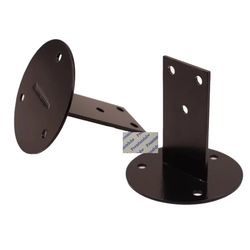 2Pcs Matte Black Wooden Wall Mount Stair Railing Handrail Bracket Flat Support