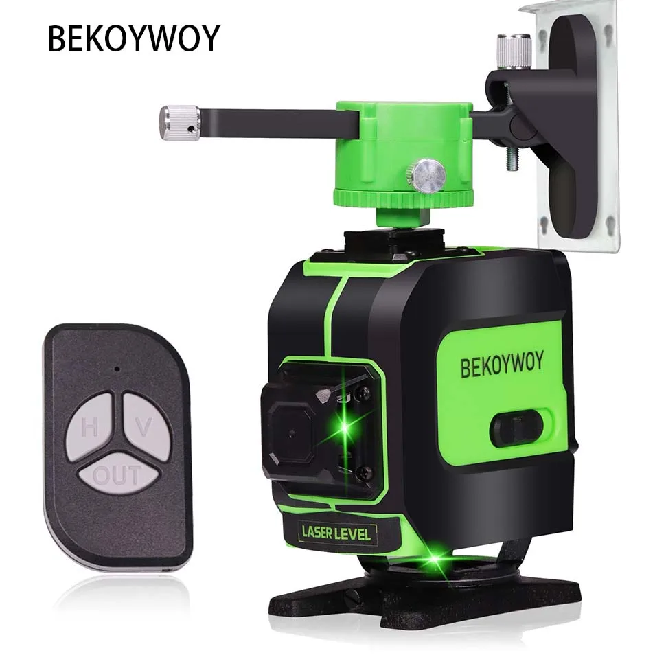 

Линия BEKOYWOY, 3D лазерный уровень, пол и стена, Мощные зеленые 12 линий, с 5 регулировкой яркости