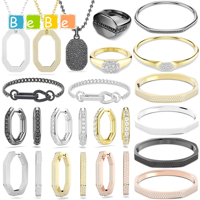 Parure de bijoux de fête de luxe 2026 de haute qualité, en argent et or, avec pendentif goutte d'eau en cristal, collier, bague et boucles d'oreilles personnalisés pour femme 1