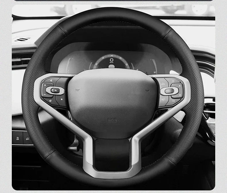 

Чехол рулевого колеса ручной работы из черной кожи Подходит для HAVAL H6 2021 2022