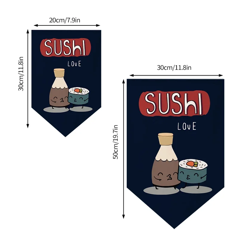 Japanese Noren Hanging Short Curtain Sushi Shop Kitchen Partition Half-curtain Triangle Flag Curtains Restaurant Decoration 5