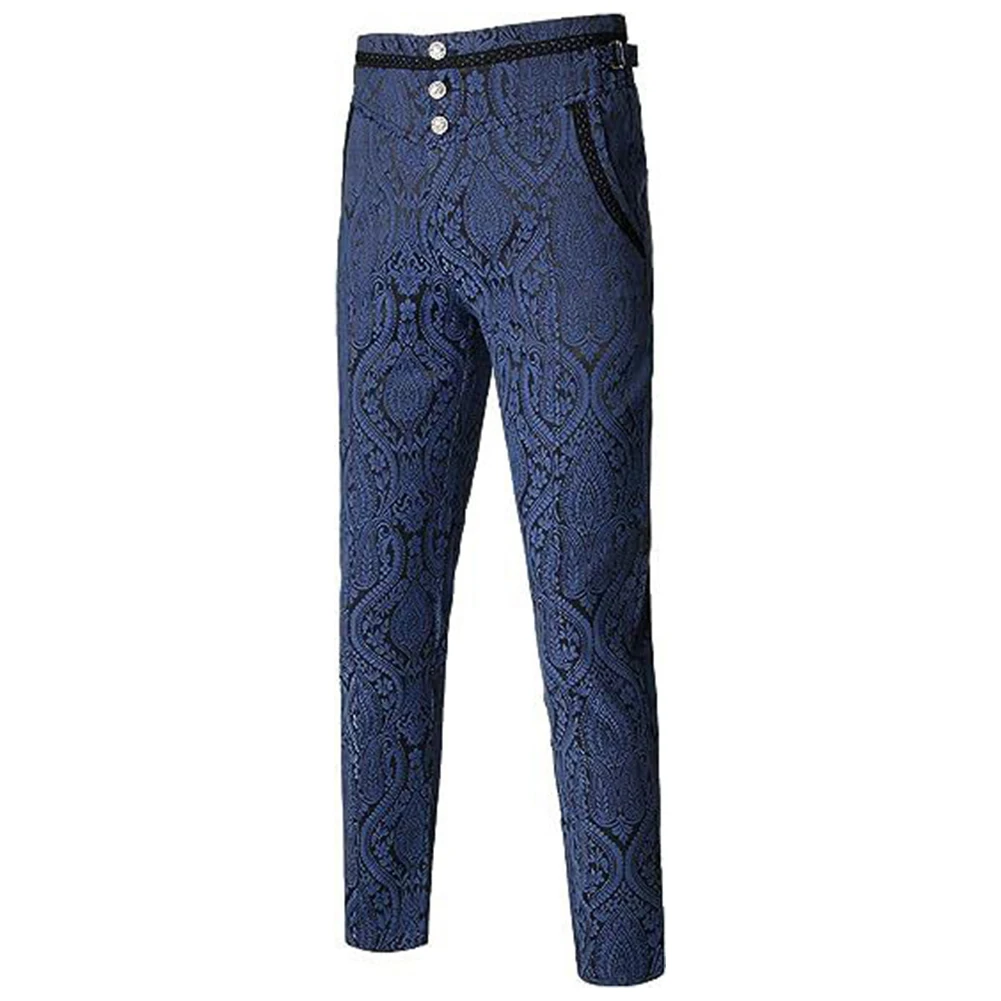 

Vintage Elegant Printed Pattern Gothic Pants Cosplay Costume Trousers Steampunk Victorian Pants Clothing For Men