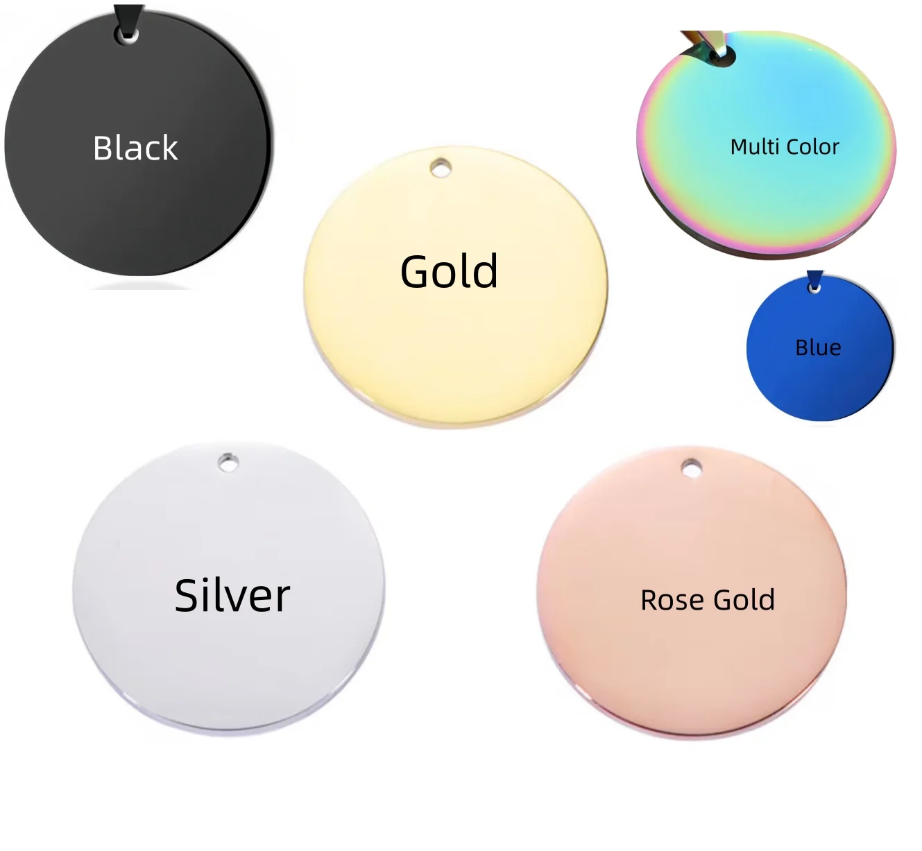 Compact Laser-Engraved Cat ID Tags in Stainless Steel - Available in Silver, Gold, and Rose Gold