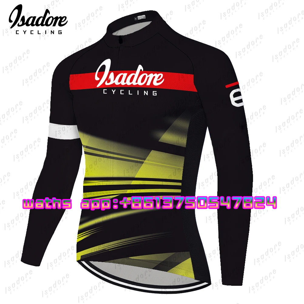 

isadore Team Cycling Jersey Long sleeve Man Bicycles Cycl Maillot Enduro Bike Thin Downhill Mtb Bicycle Summer Clothing