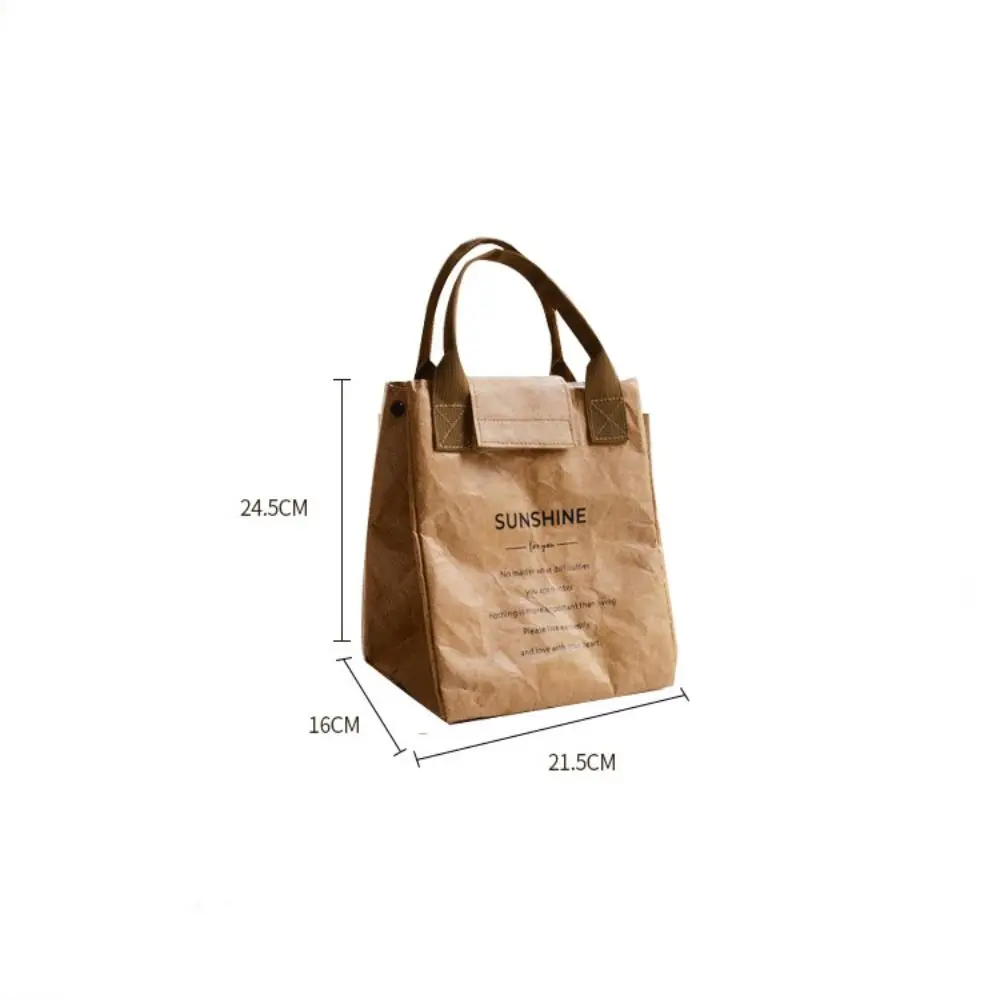 Lunch Bag Dupont Paper Lunch Box Tote Bag Insulation Refrigerated Portable Waterproof Storage Bag School Outdoor Picnic images - 6
