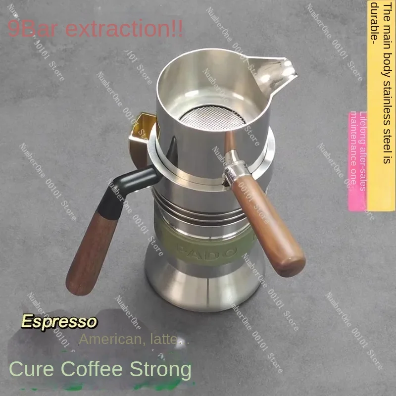 9Bar Pro Italian Coffee Pot High Pressure Stainless Steel 316