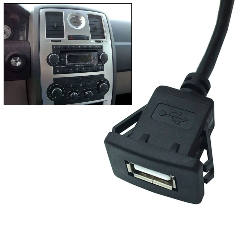 CarDashboardFlushMountAudioLineUSB20PortPanelExtensionCable
