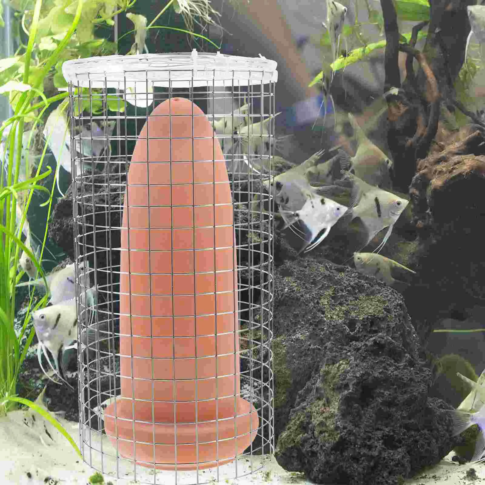 Fish Breeding Box Aquarium Decoration Breeding Fish Cone Spawning Slate Angelfish Cave Tank Shrimp Ceramic Bucket