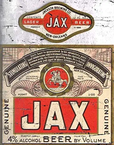 

Jax Beer Sign Wall Retro Plaque Interior Wall Decoration 8x12 Tin Sign
