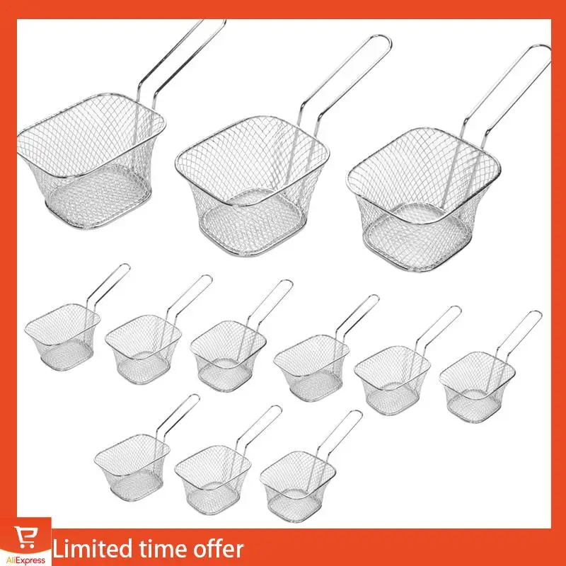 Fresh Fry Basket French Fry Holder Chip Mini Basket Food Baskets For Serving Reusable Fries Holder Deep Fryer For Home