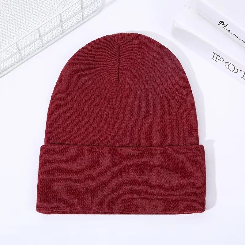 Woolen Winter Hat for Men and Women Solid Color