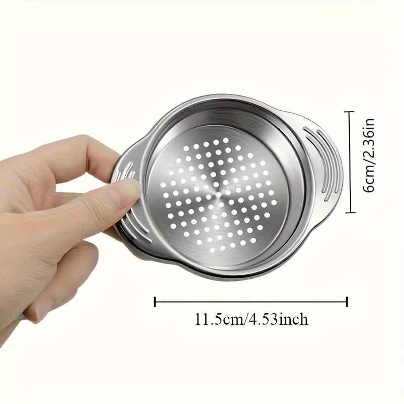 Leeseph 1pc Stainless Steel Food Can Strainer, Tuna Strainer, Sieve Tuna Lid Press Canning Colander, Oil Drainer, Kitchen Tools