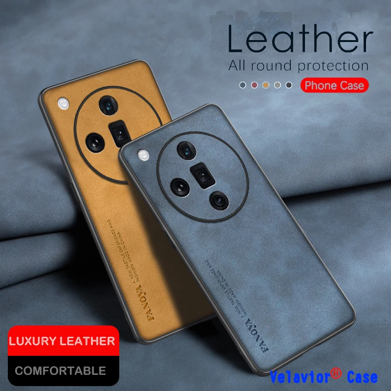 

Case for Oppo Find X7 Leather Luxury Camera Protection Silicone Shockproof Back Funda Shell Find X7 X6 X5 Cover Find X6pro Coque