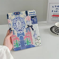 Porcelain Pattern Tablet Protective Case - Blue and White Design for IPadPro2024 - 11inch (TR243)