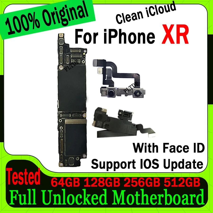 

Full Chips Tested Good Working Motherboard For IPhone XR Mainboard Original Unlocked Clean Icloud Logic Board With/No Face ID