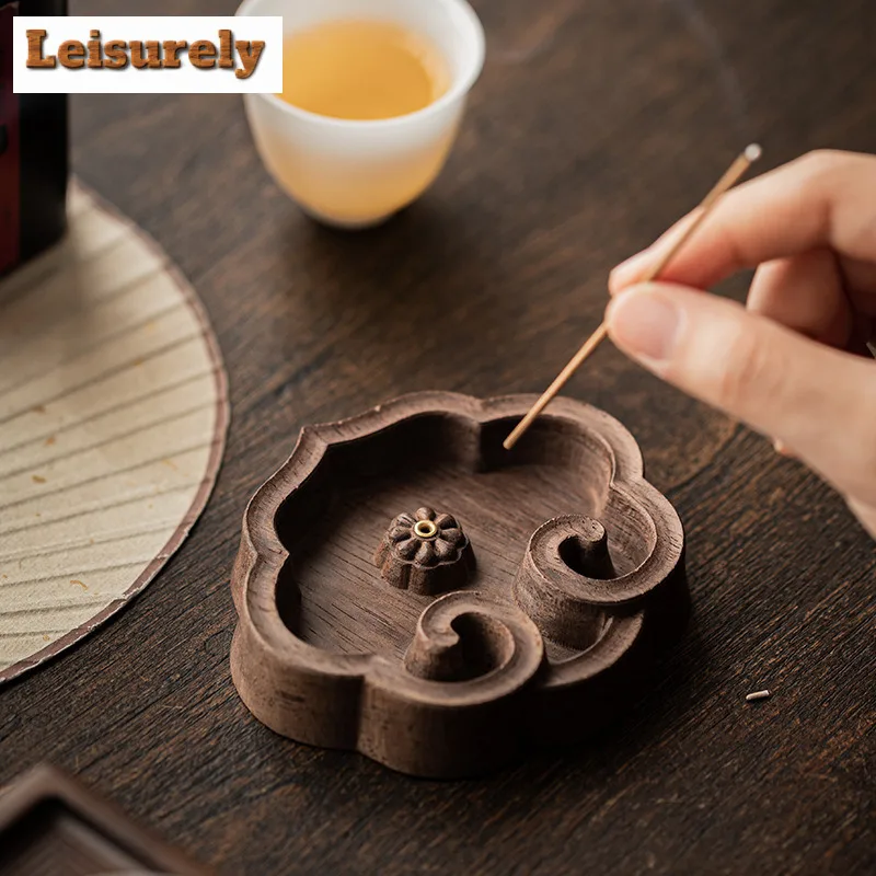 Sandalwood Ruyi Incense Holder Mist Smoking Steamers Incense Burners Consecrate Scented Aromatic Candles Censer Teaware Craft