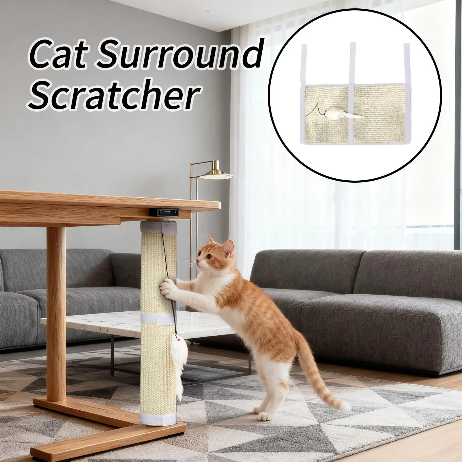 Cat Scratching Mat Adhesive Sisal Couch Cover Cat Scratcher Pad Table Leg Protector For Small Medium Large Breeds Apartment Home