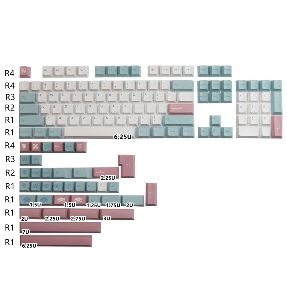Gmk Noel Keycaps Conjunto Teclado Mecânico Keycap Cereja Perfil Dye-sublimação Compatível Gk61 64 68 84 87 96 104 108