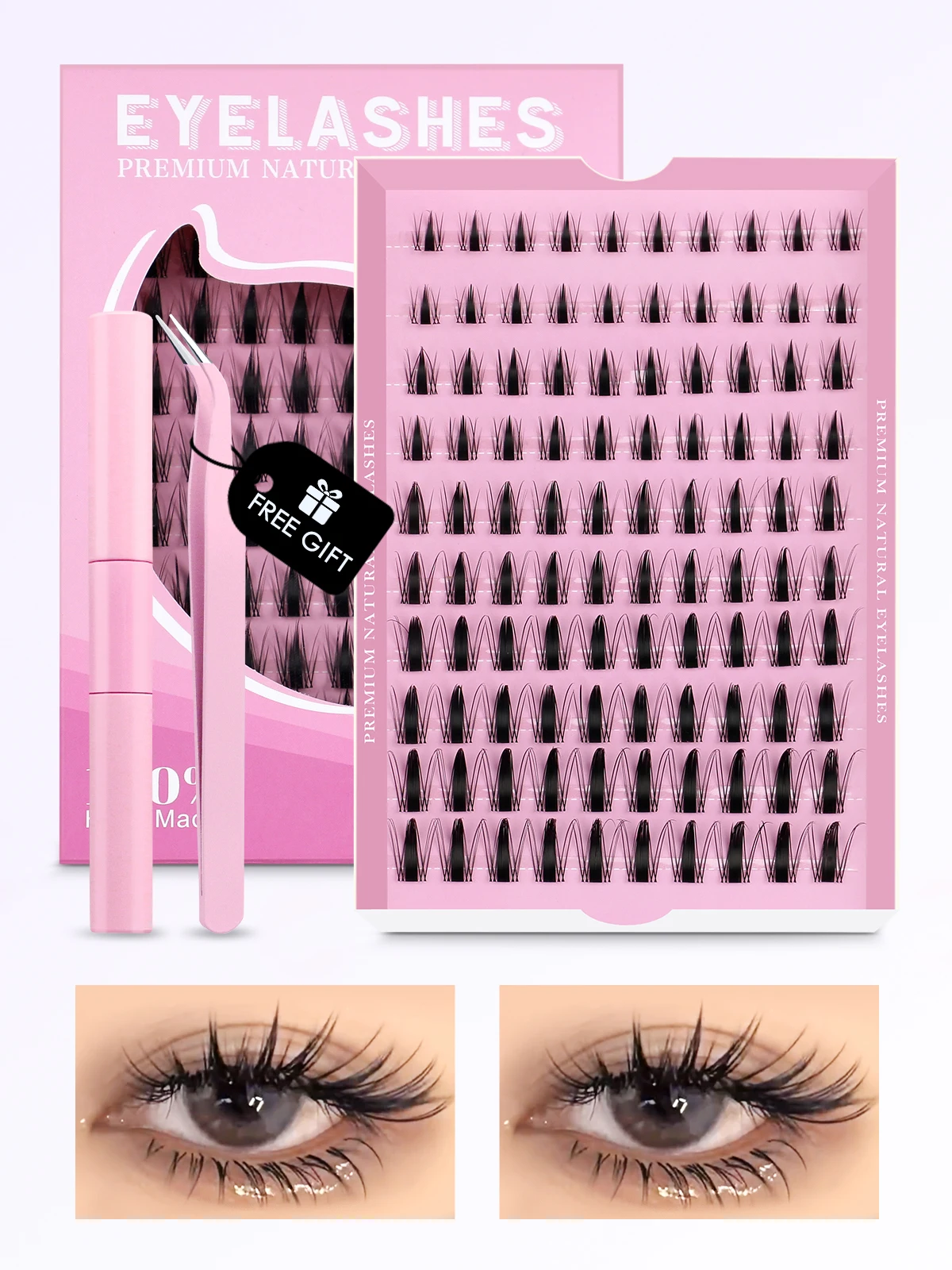 Cluster Lashes Kit Natural Eyelash Extension Individual Mixed Tray fake eyelashes